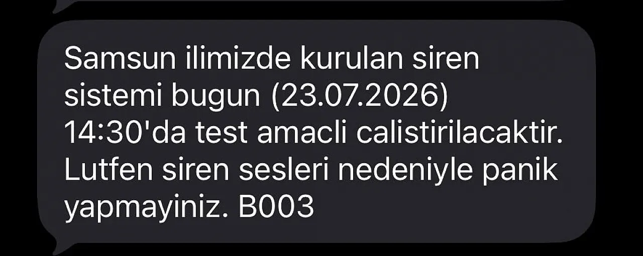 Samsun'da ikaz ve alarm sistemi başarıyla test edildi