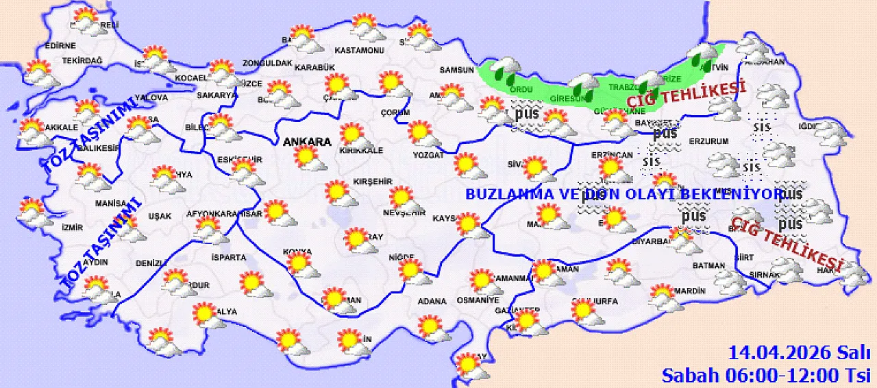 Samsun ve çevresi için hava durumu | 14 Nisan Salı günü sıcaklıklar ne kadar olacak?