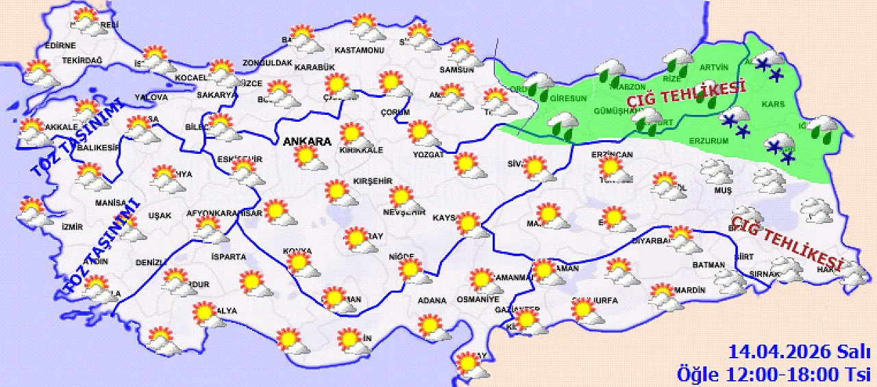 Samsun ve çevresi için hava durumu | 14 Nisan Salı günü sıcaklıklar ne kadar olacak?