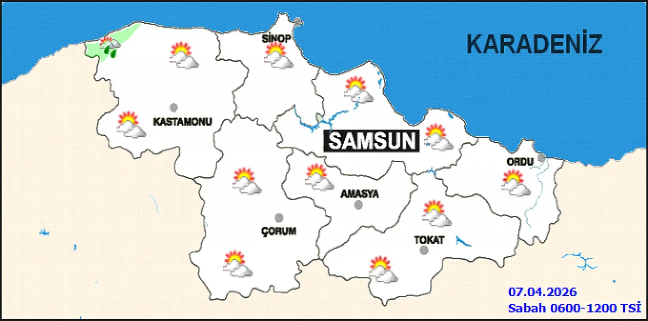 Meteoroloji'den Samsun'a sağanak uyarısı: Öğle saatlerine dikkat!
