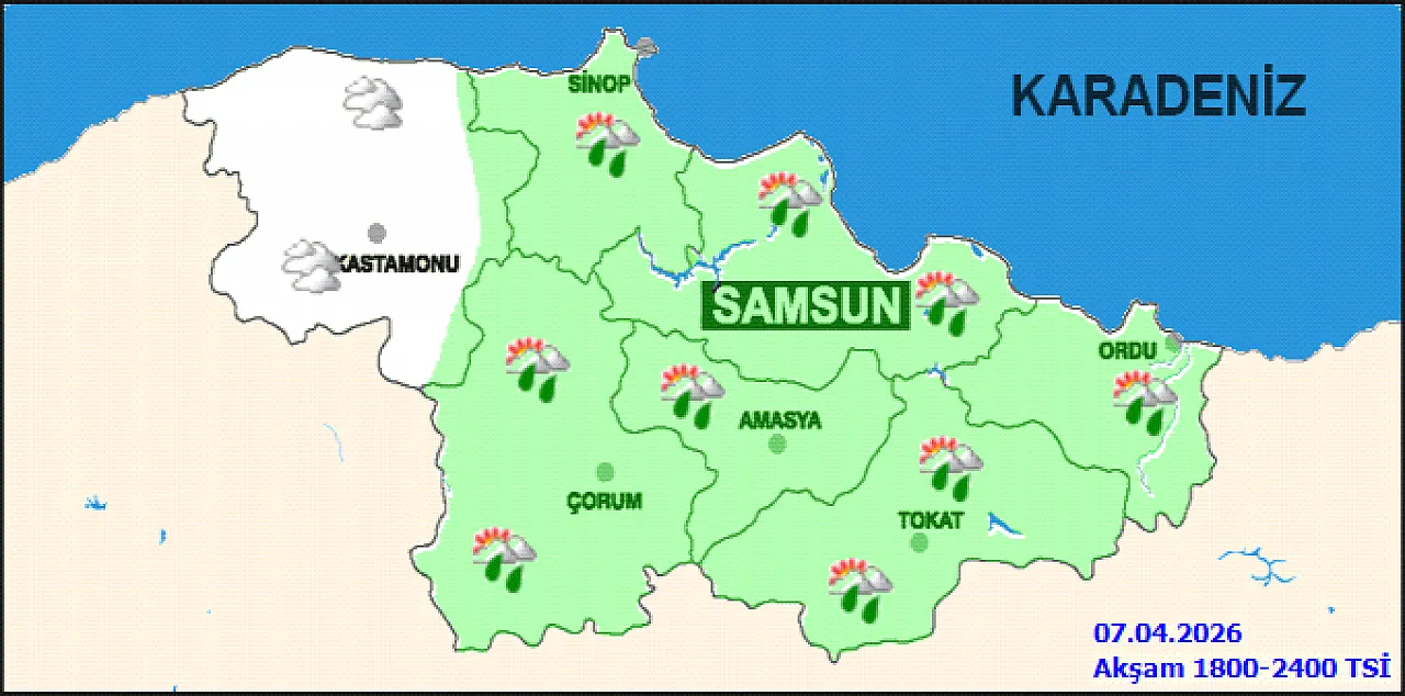 Meteoroloji'den Samsun'a sağanak uyarısı: Öğle saatlerine dikkat!