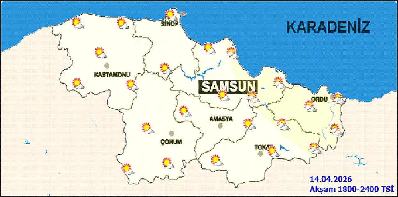 Samsun ve çevresi için hava durumu | 14 Nisan Salı günü sıcaklıklar ne kadar olacak?