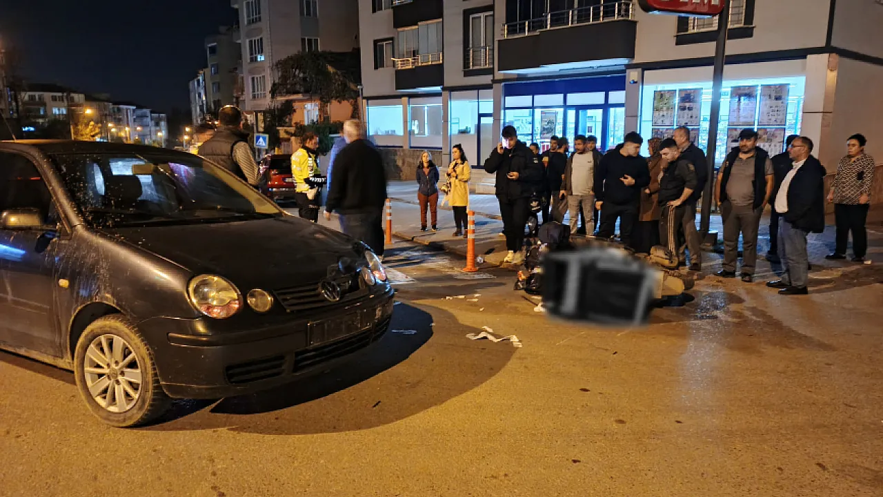 Samsun Bafra'da otomobil kuryeye çarptı