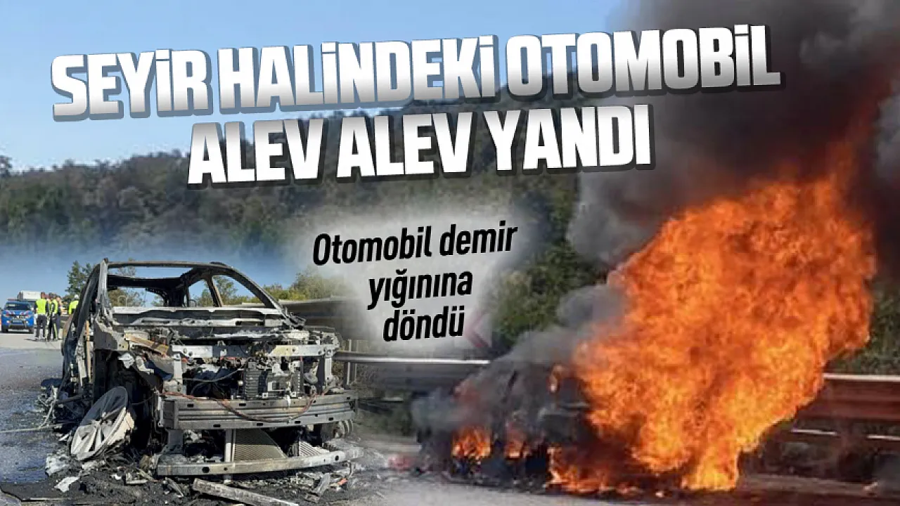 Samsun'da seyir halindeki otomobil küle döndü