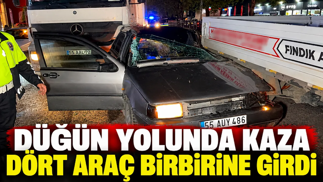 Samsun'da Düğün Yolunda Zincirleme Kaza: 2 Yaralı