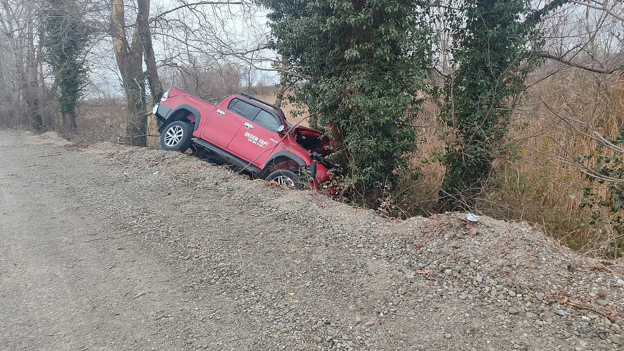Samsun'da pikap ağaca çarptı: 2 yaralı