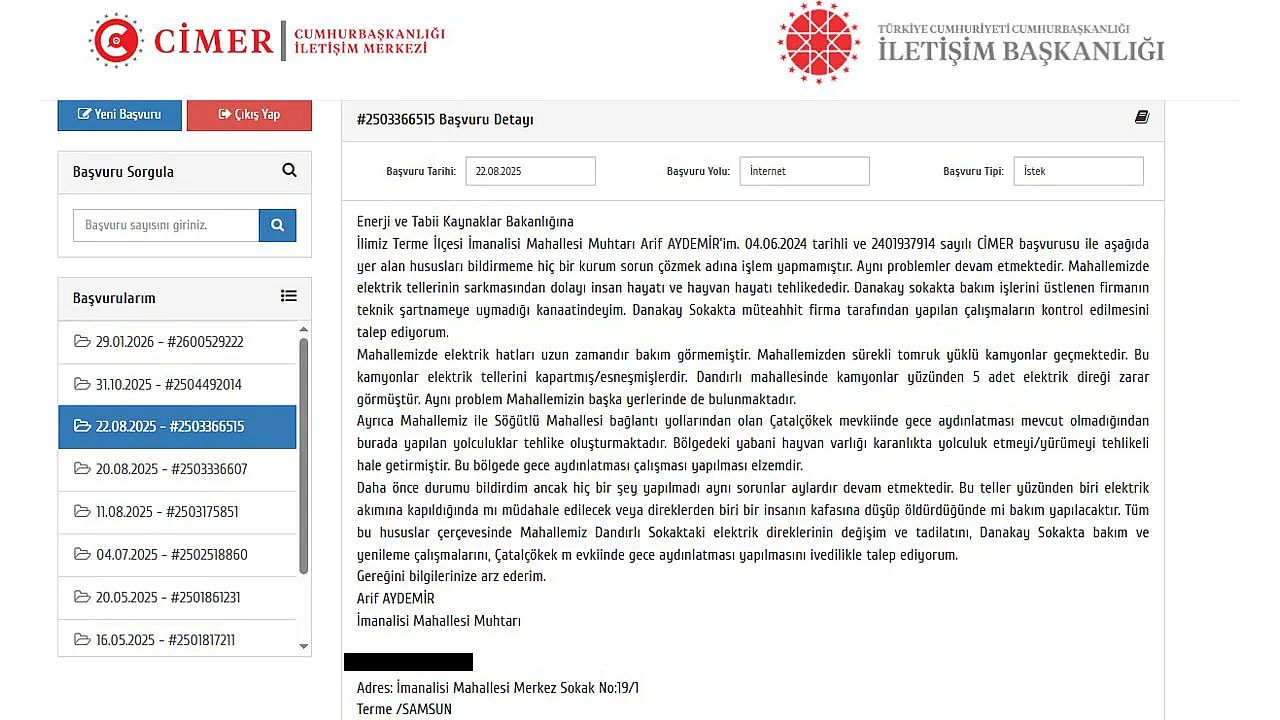 2 yılda defalarca buradaki elektrik sorununu şikayet etti