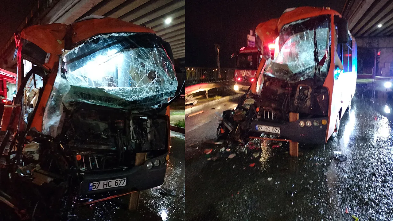 Karavan tıra arkadan çarptı: 1 yaralı