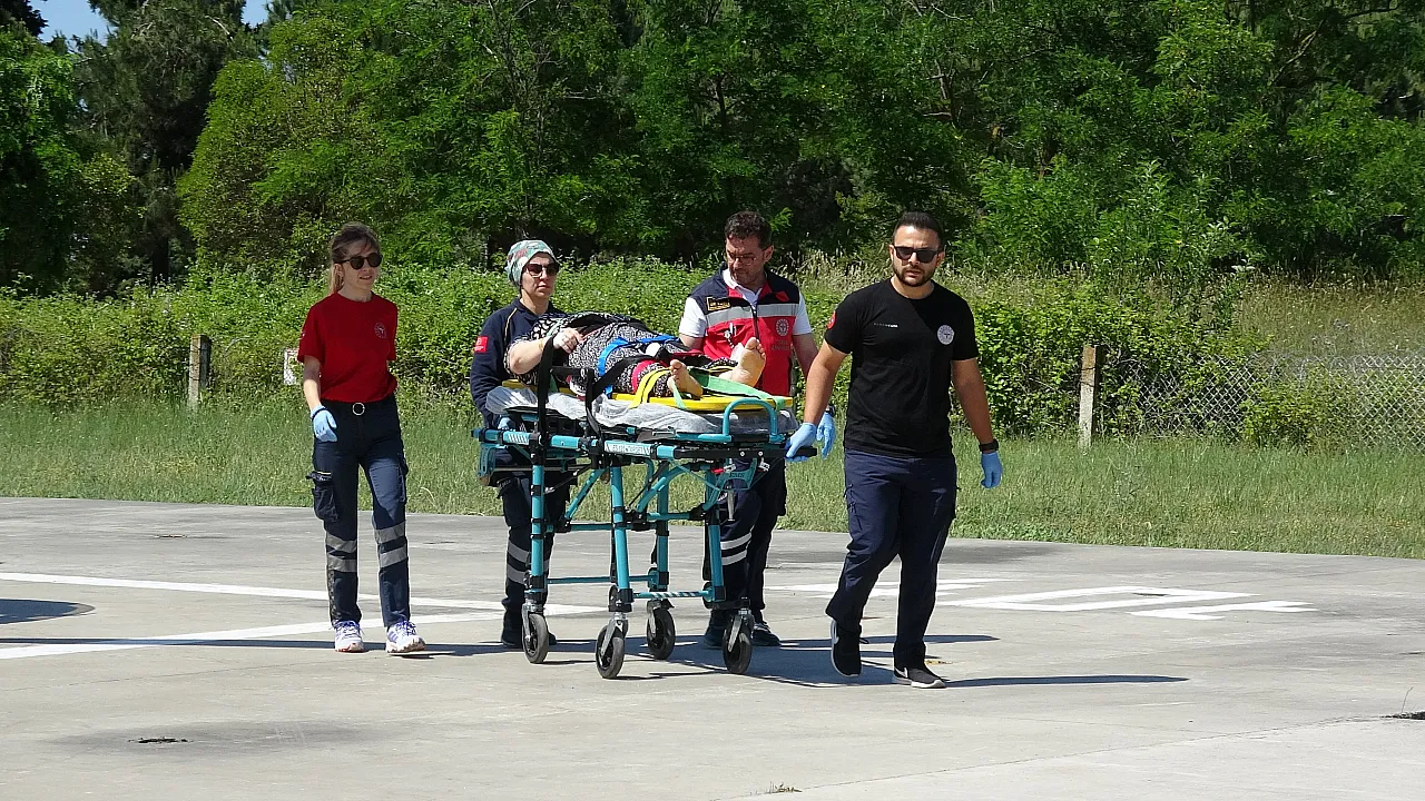 Samsun'da hayat kurtaran hava ambulansı müdahalesi