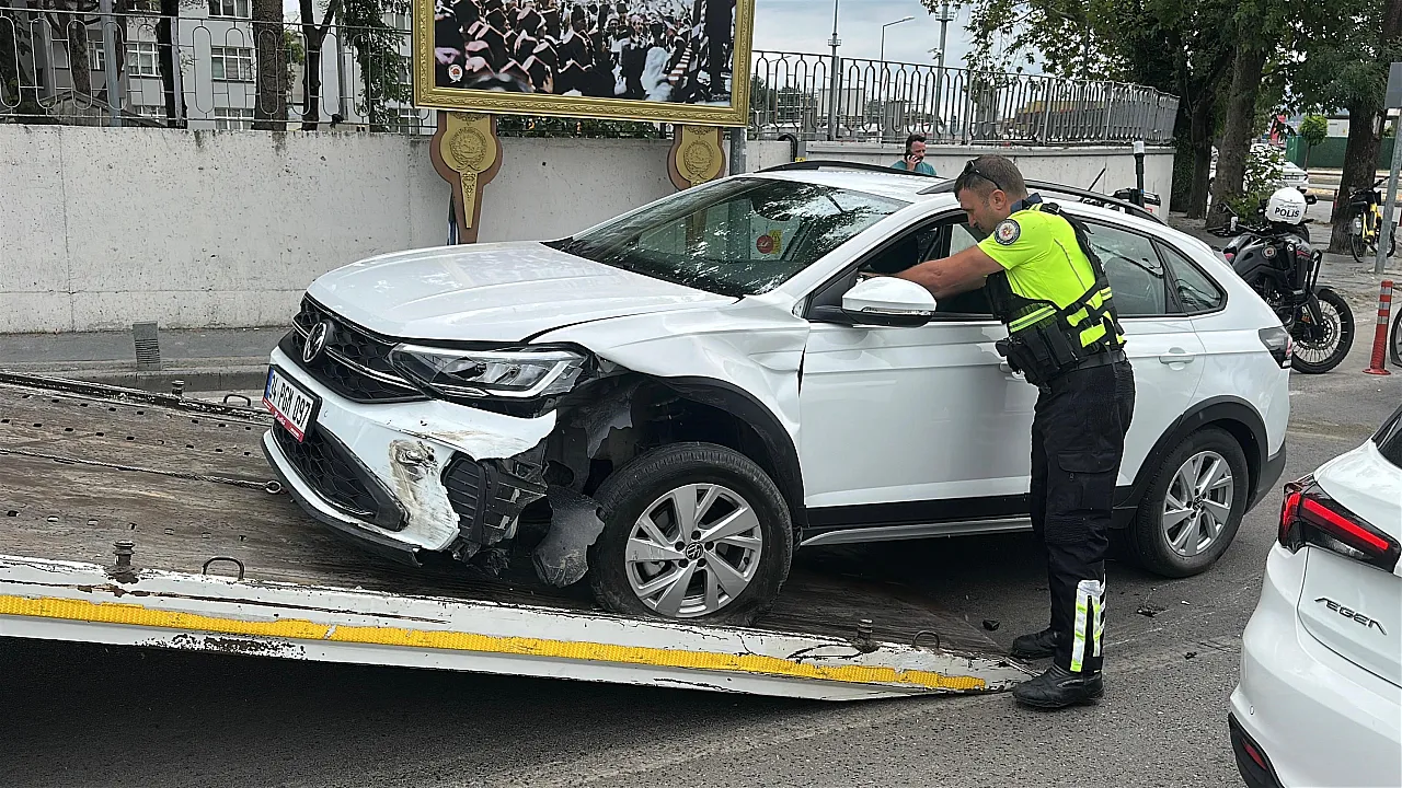 Samsun'da trafik kazasında maddi hasar meydana geldi