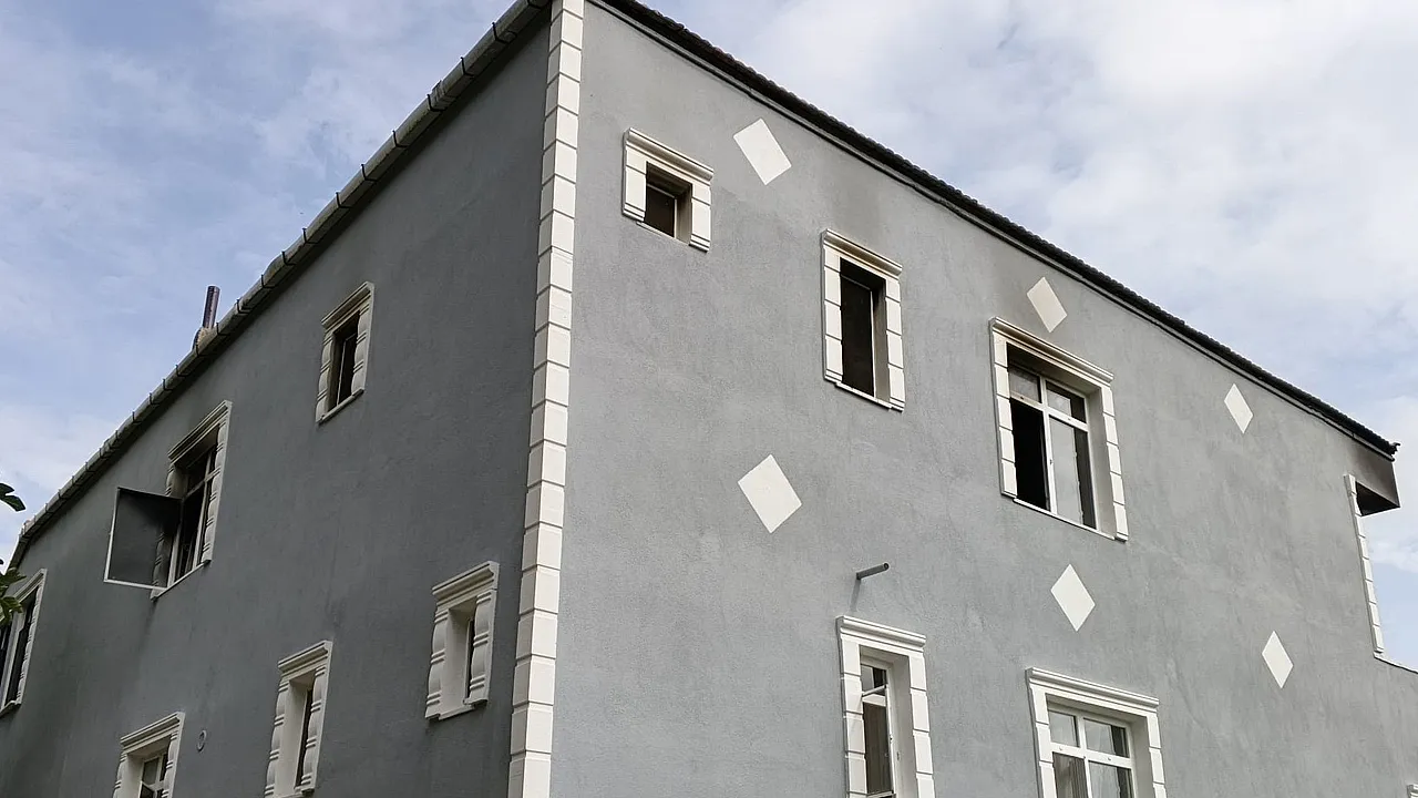 Fındık için köye gelen ailenin evinde yangın çıktı