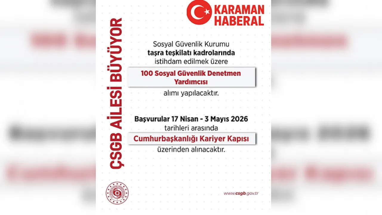 SGK'dan 100 denetmen yardımcısı alımı