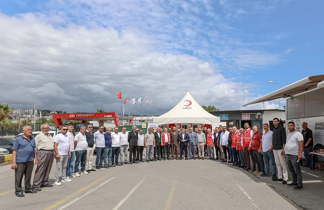 Samsun'da şoför esnafından kan bağışına destek