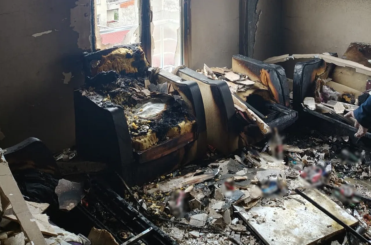 Samsun'da apartmanda korkutan yangın