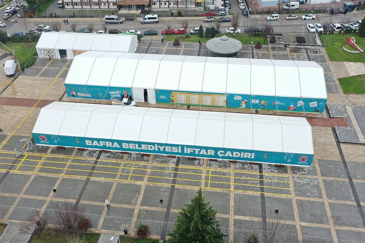 Bafra Belediyesi iftar çadırı ramazan'a hazır