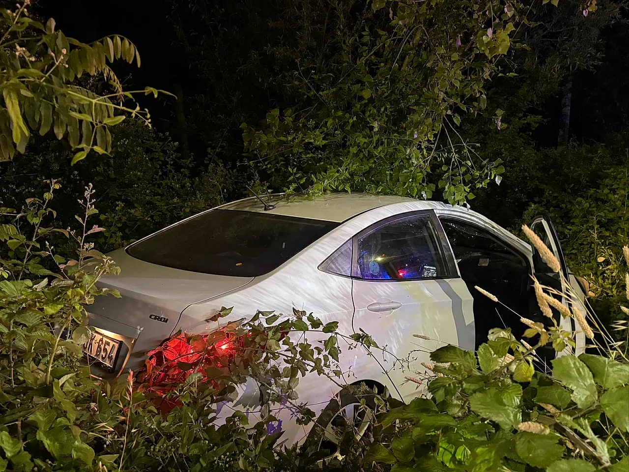 Samsun'da otomobil hendeğe devrildi:  2 yaralı