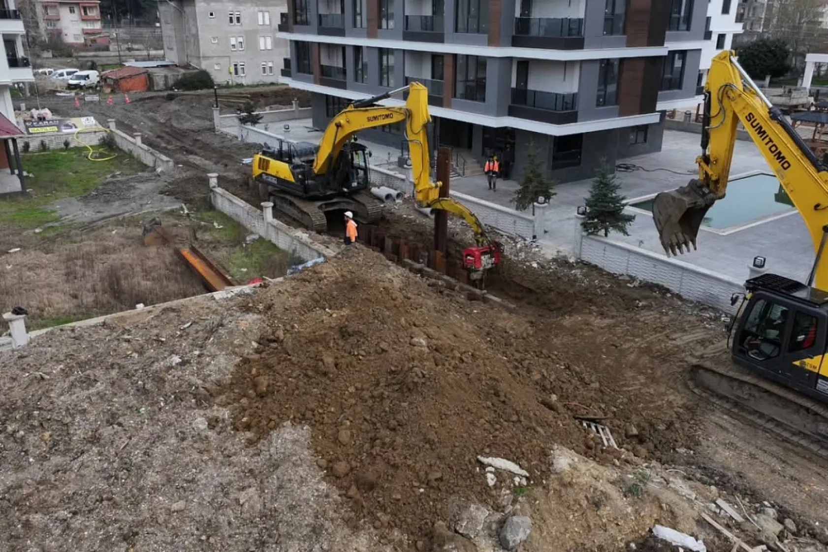 Atakum'da atıksu hattı çalışmaları sürüyor