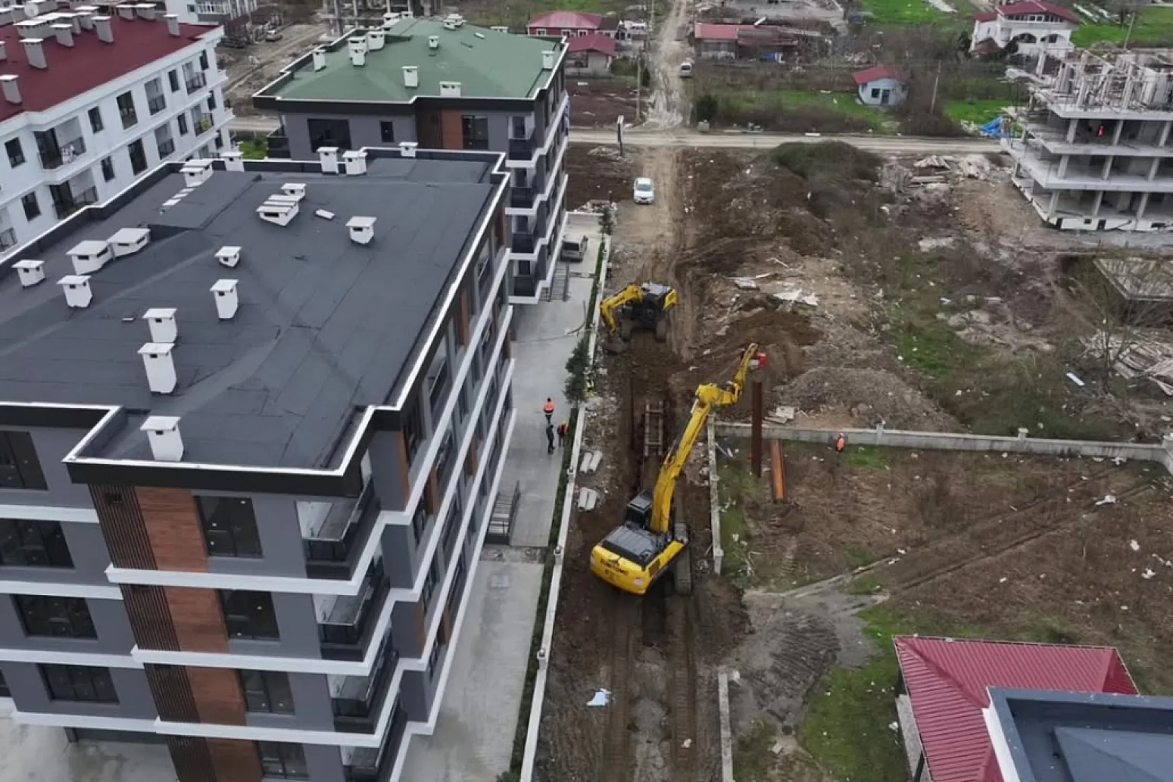 Atakum'da atıksu hattı çalışmaları sürüyor