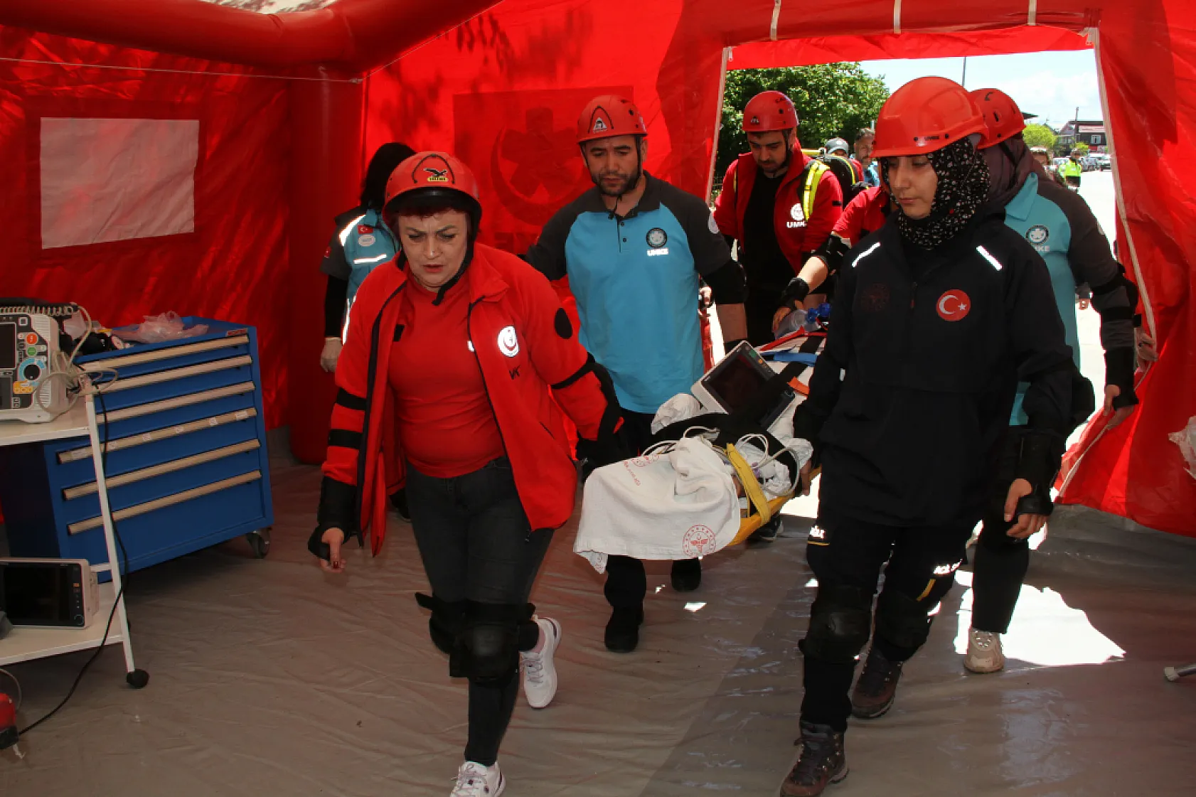 Çarşamba Devlet Hastanesi'nde kapsamlı afet tatbikatı
