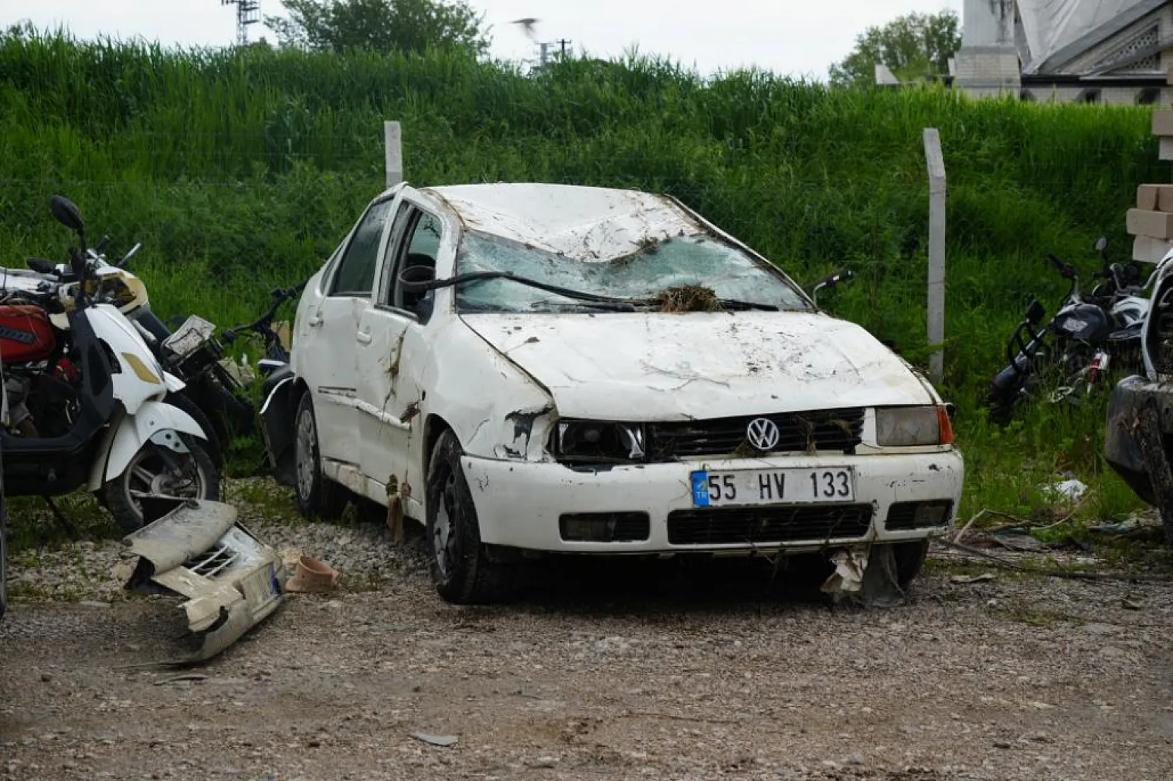 Havza'da otoparkta felaket tablosu