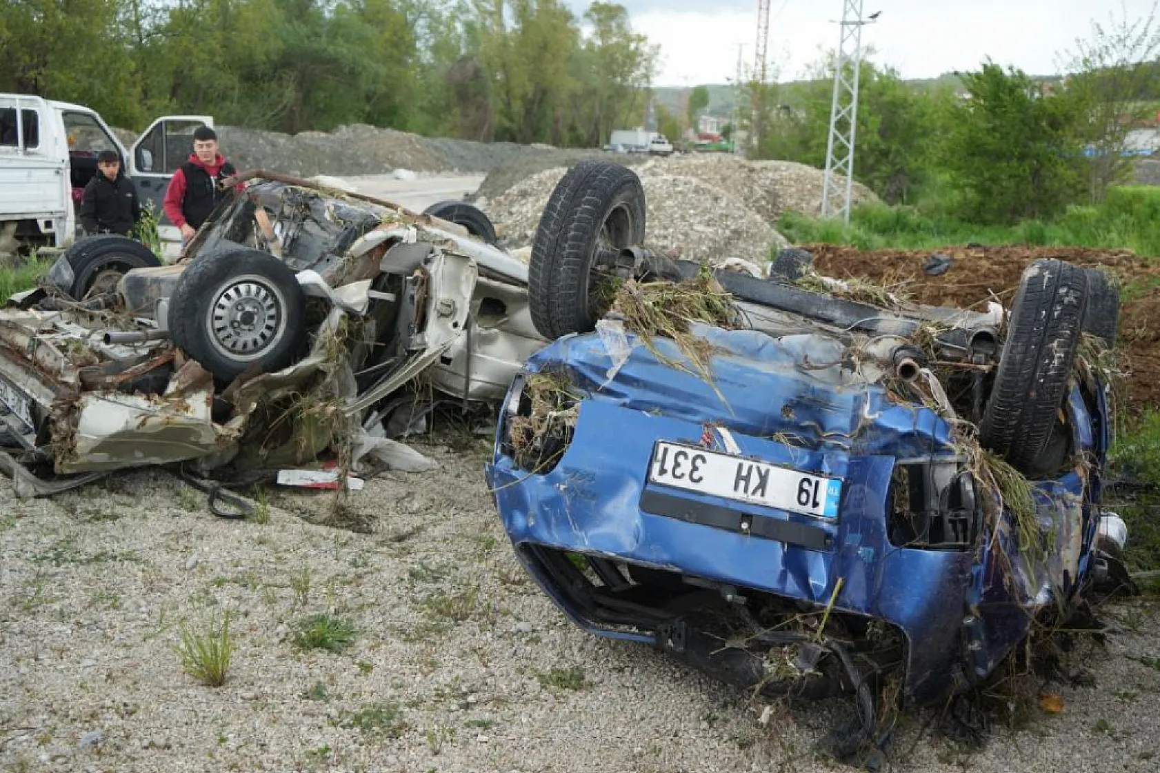 Havza'da otoparkta felaket tablosu
