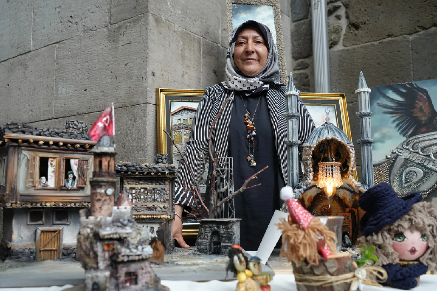 Erzurum'da Çöpe Gidecek Malzemeler Sanat Eserine Dönüşüyor