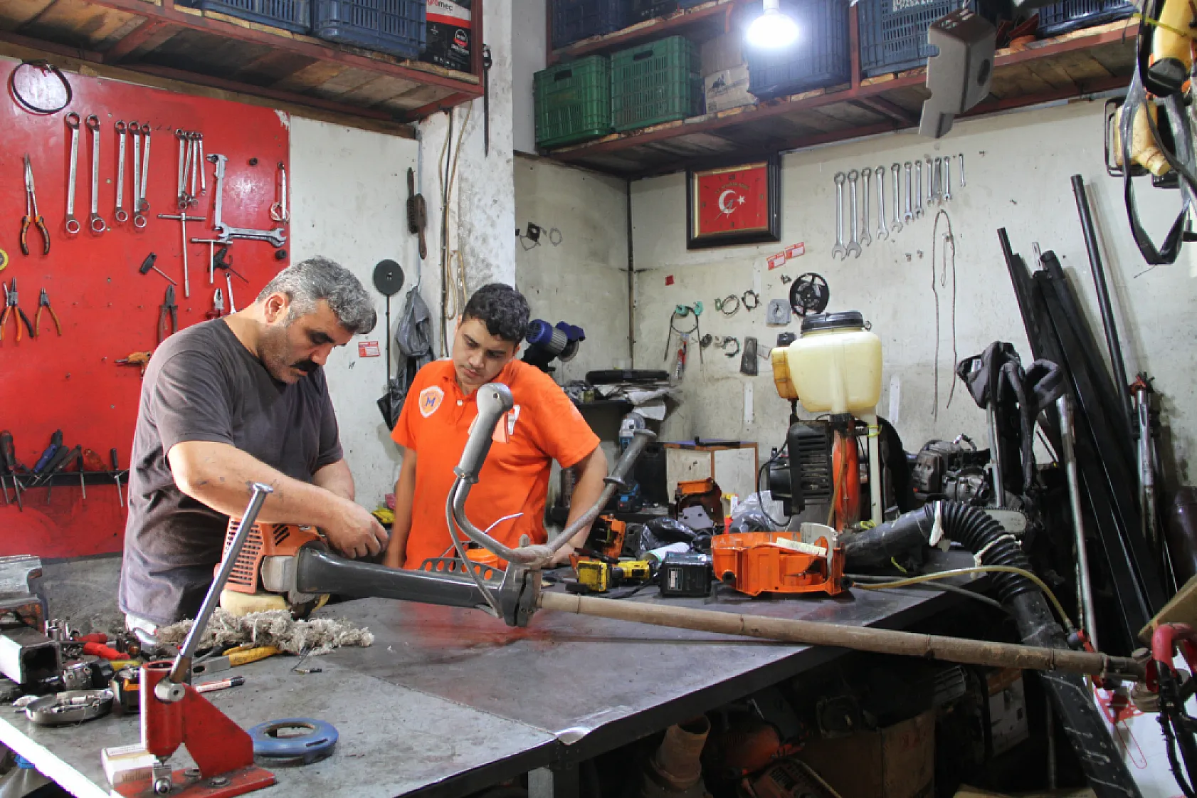 Fındık hasadı öncesi tırpan motorları bakıma giriyor