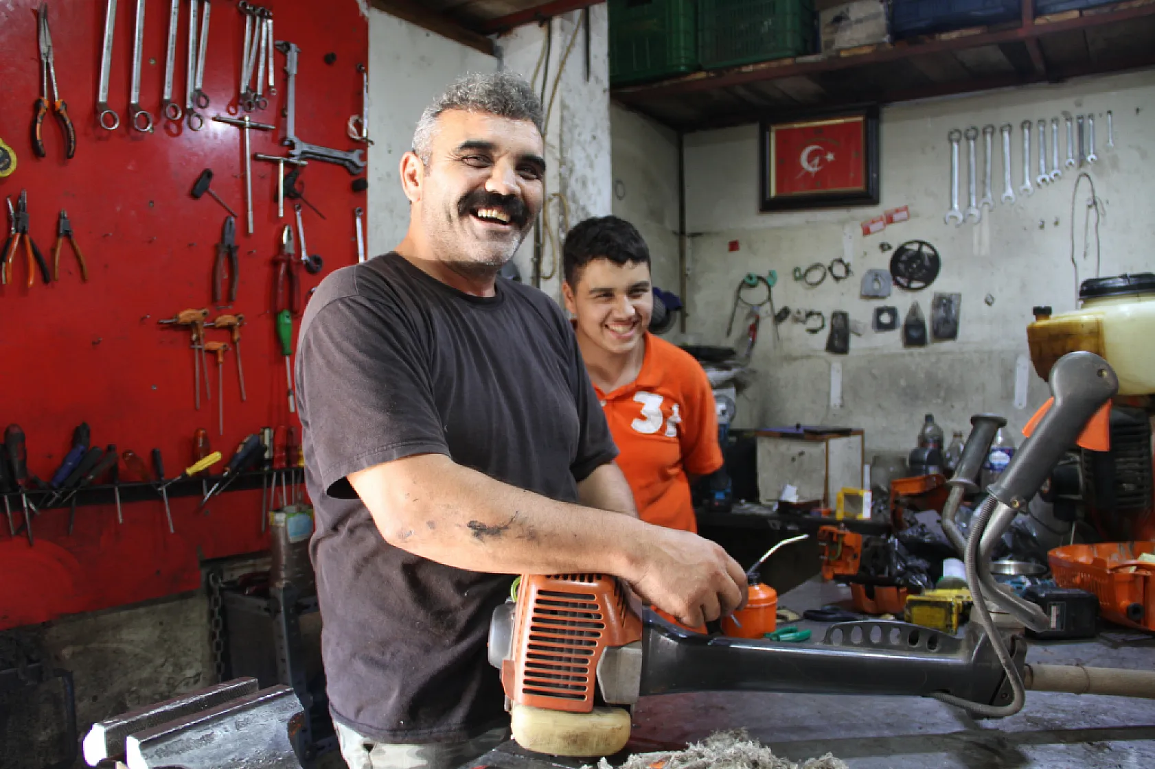 Fındık hasadı öncesi tırpan motorları bakıma giriyor