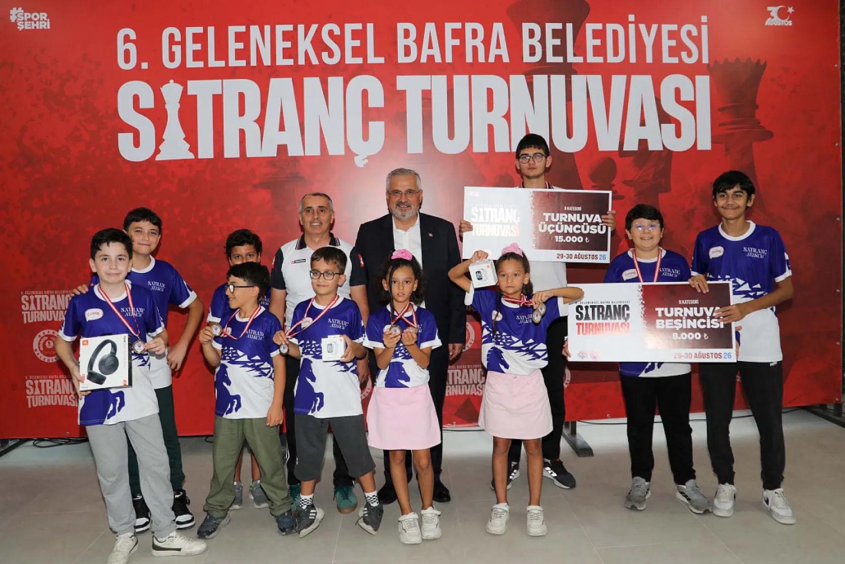 Bafra'da satranç turnuvasında dereceye girenler belli oldu