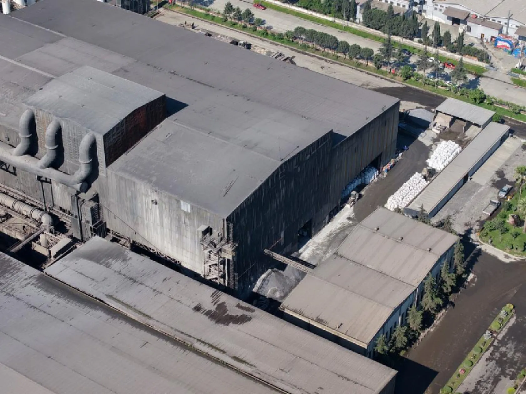 Samsun'da 3 işçiye mezar olan fabrika havadan görüntülendi