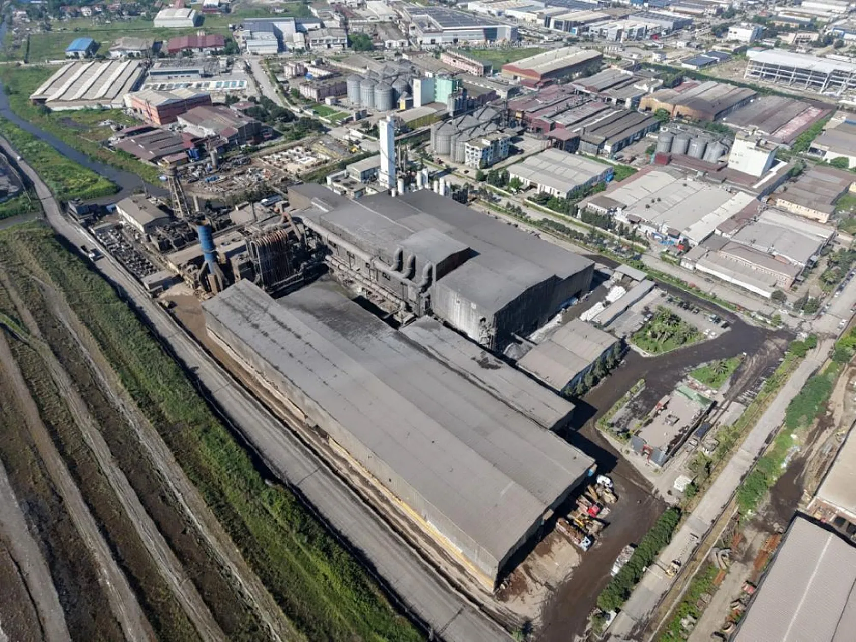 Samsun'da 3 işçiye mezar olan fabrika havadan görüntülendi