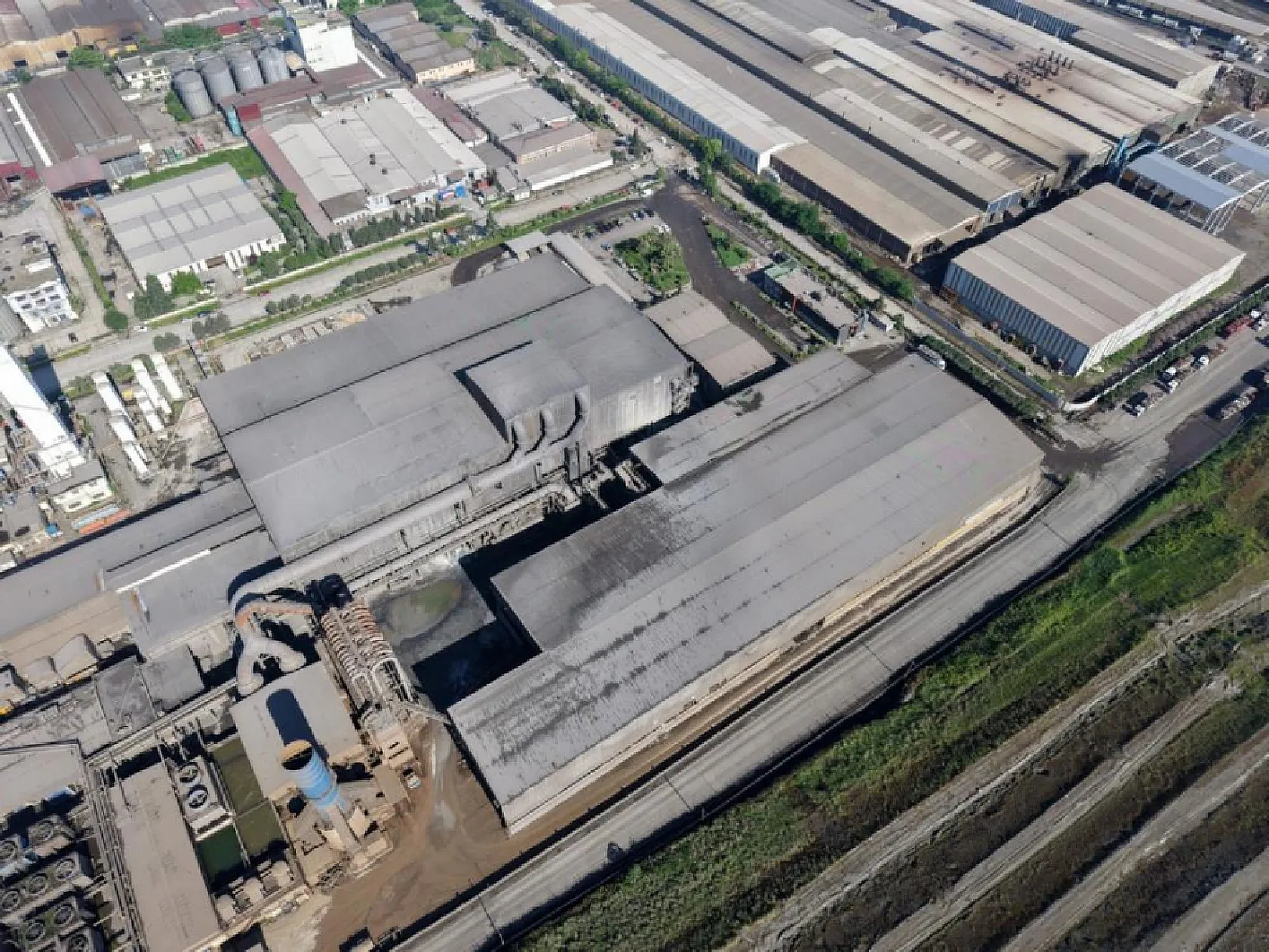 Samsun'da 3 işçiye mezar olan fabrika havadan görüntülendi