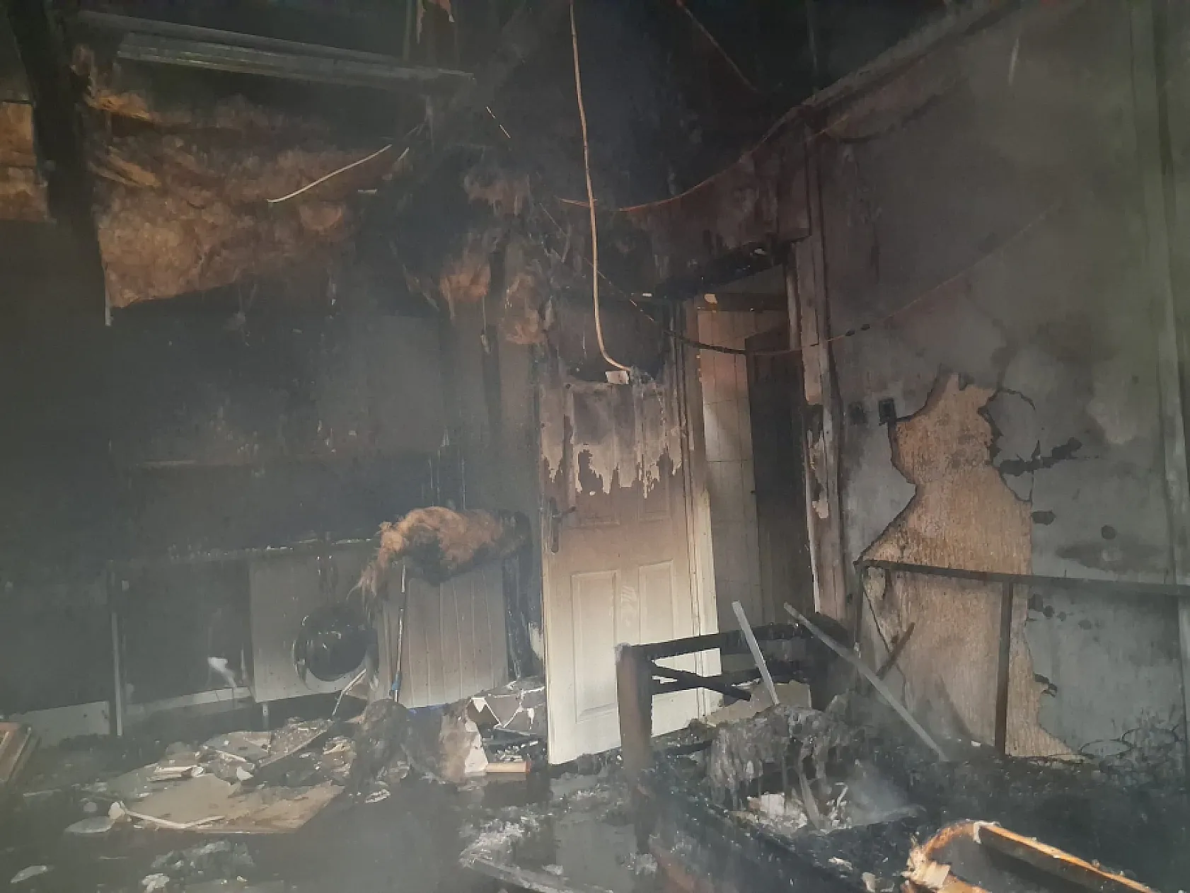 Samsun'da prefabrik konteyner yangını