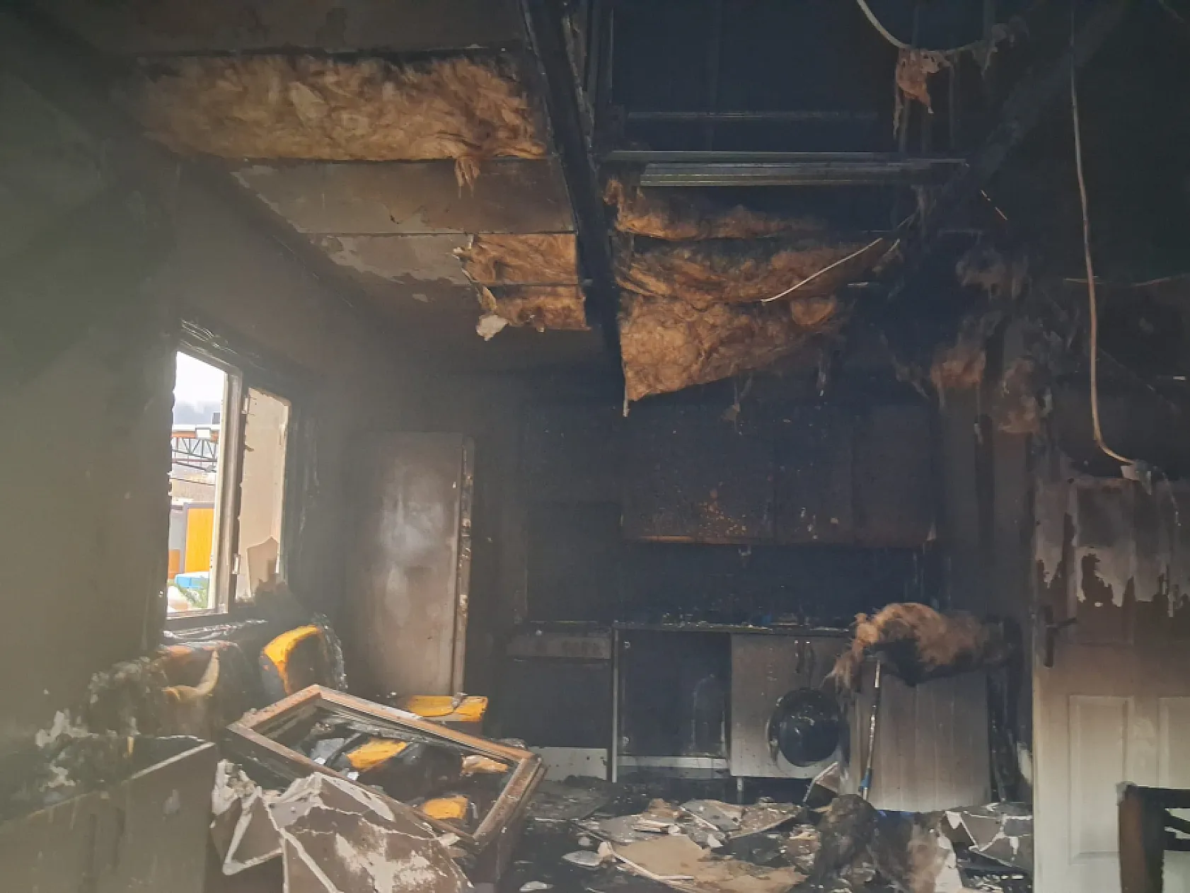 Samsun'da prefabrik konteyner yangını
