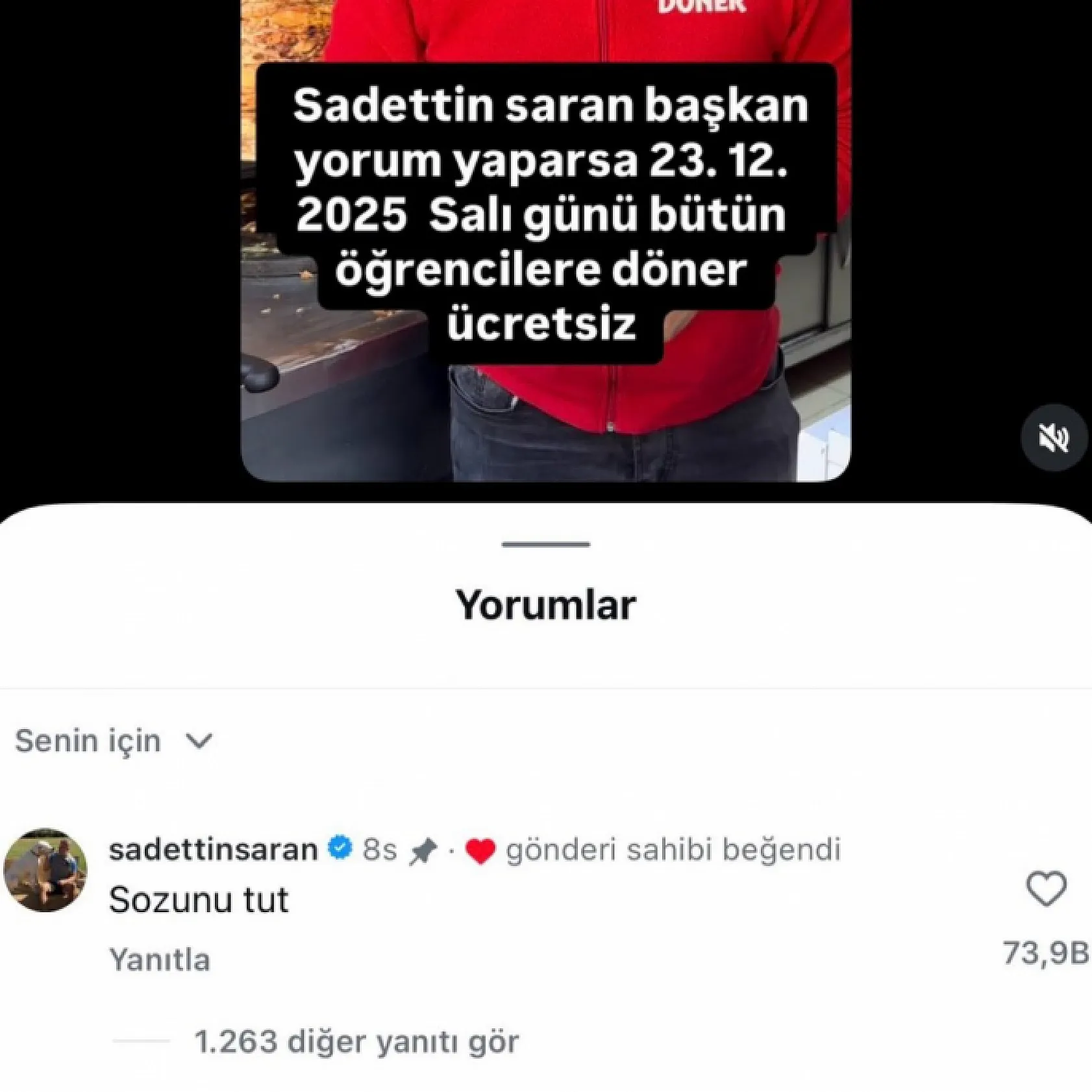Dönercinin paylaşımına Sadettin Saran'dan dikkat çeken yorum