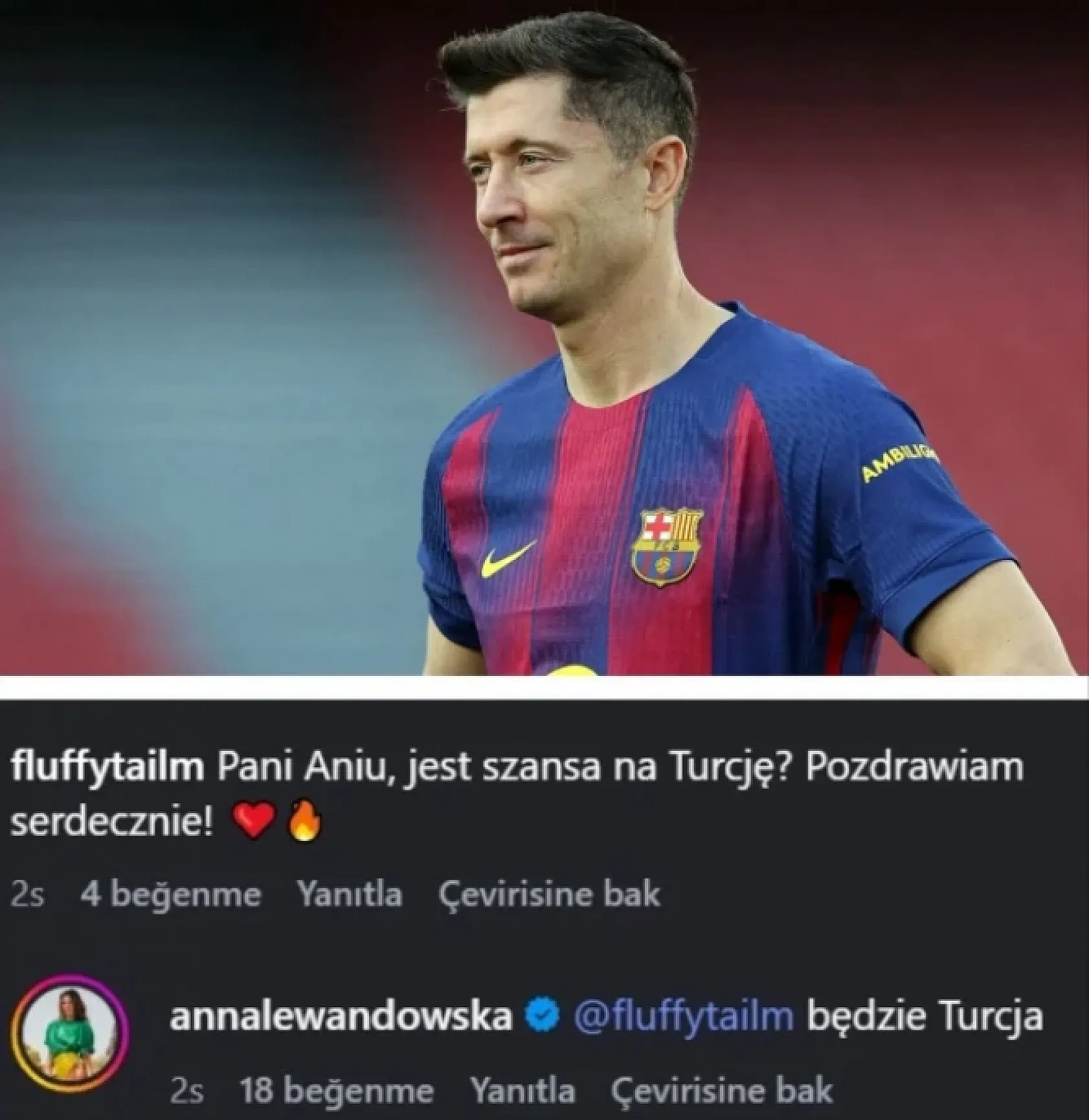Lewandowski transferinde yeni gelişme! Eşinden Türkiye mesajı