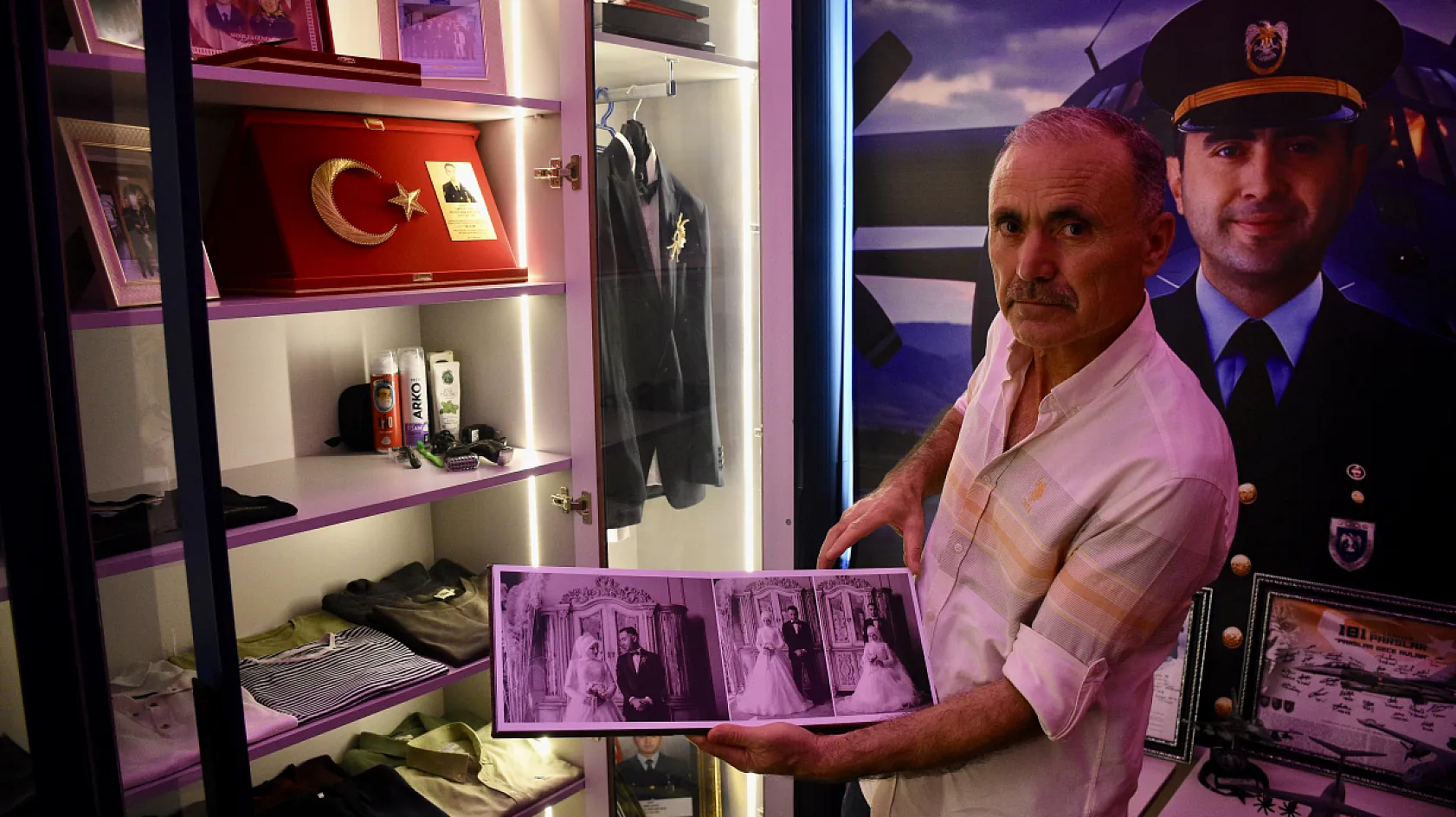 Samsunlu baba Şehit düşen oğlunun dairesini anı evine dönüştürdü