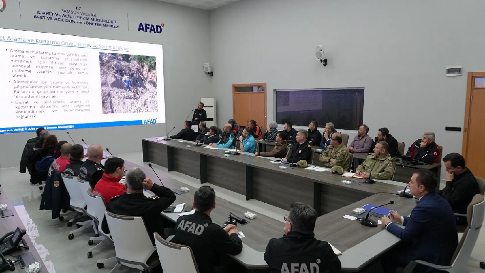 Samsun'da Afetlere karşı kurumlar aynı masada