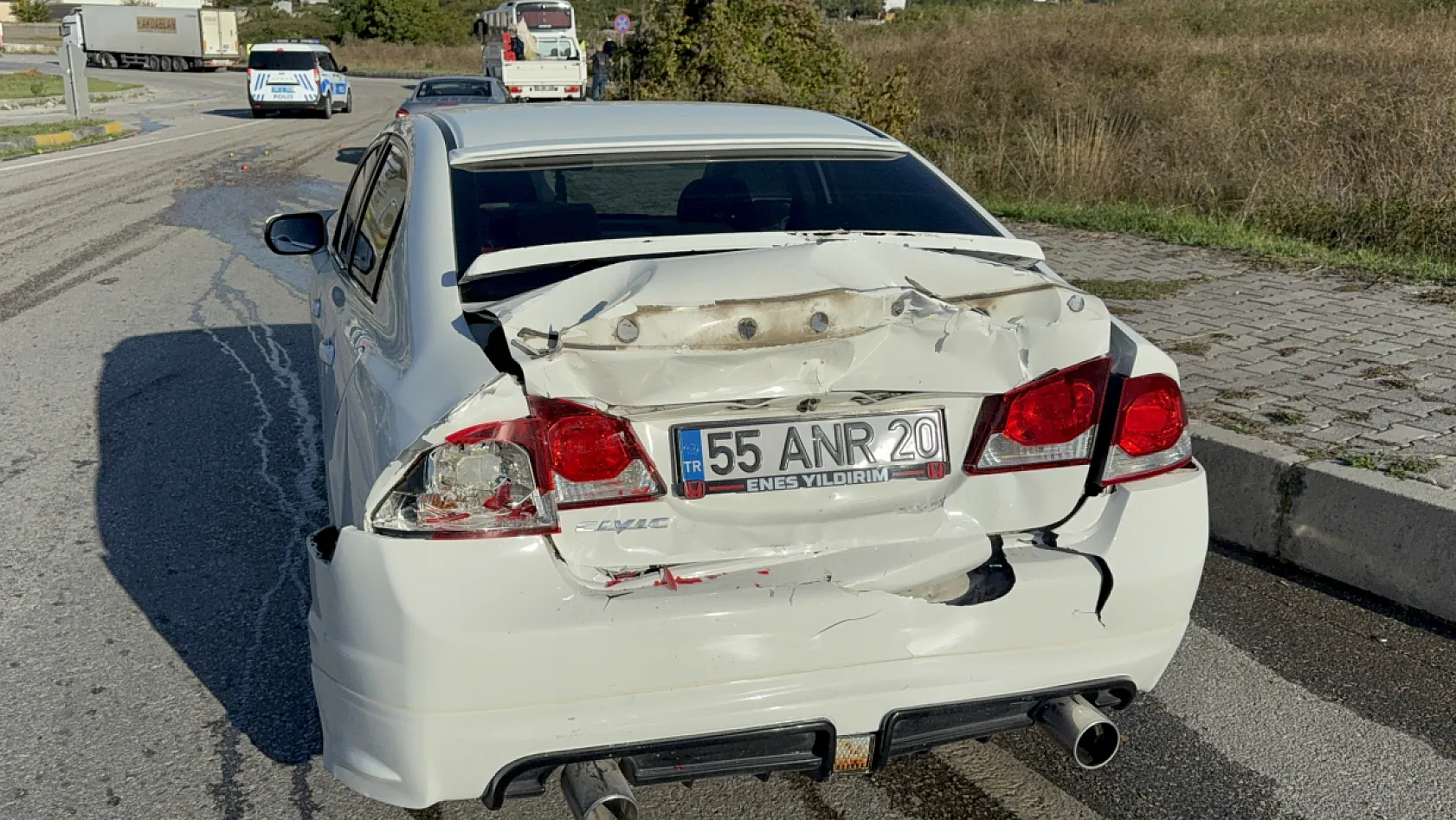 Samsun'da Ehliyetsiz Sürücü Kazaya Yol Açtı