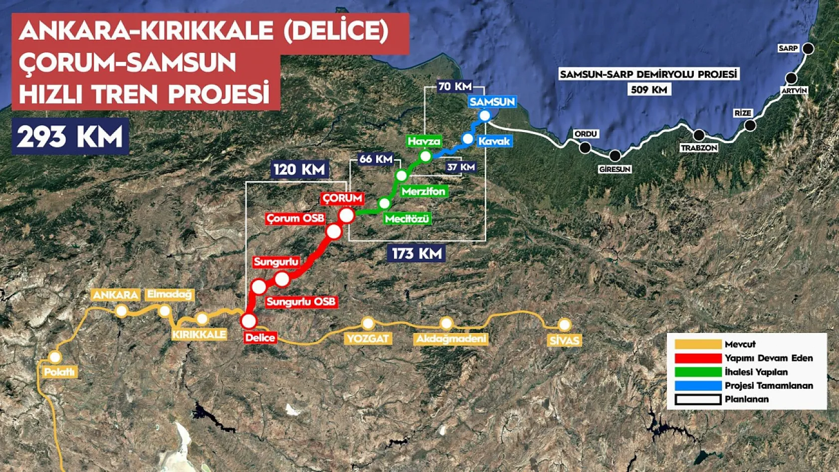 Samsun'a gelecek hızlı tren hattında iki etabın ihalesi tamamlandı