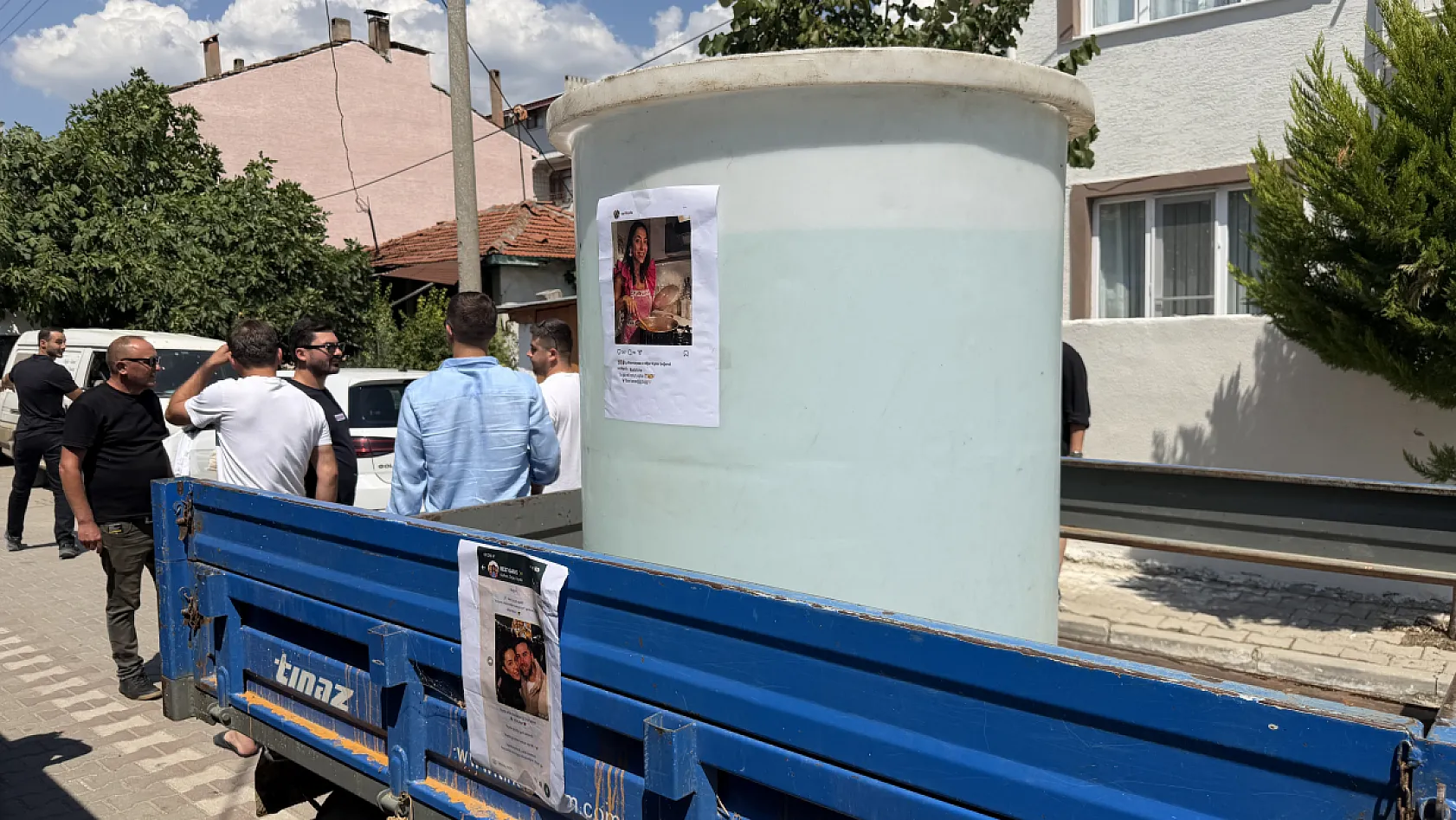Damat su tankına atıldı