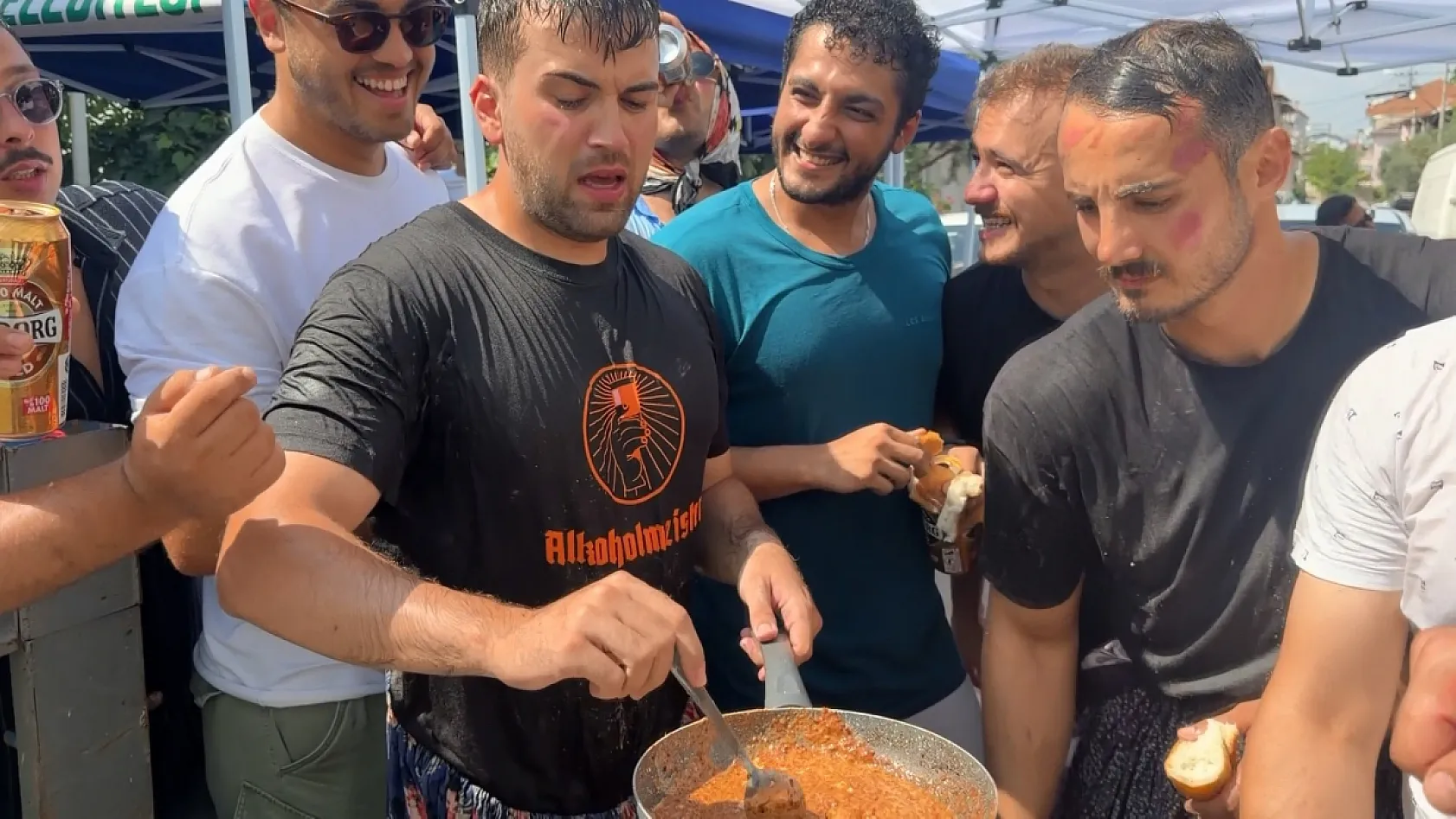 Damat su tankına atıldı