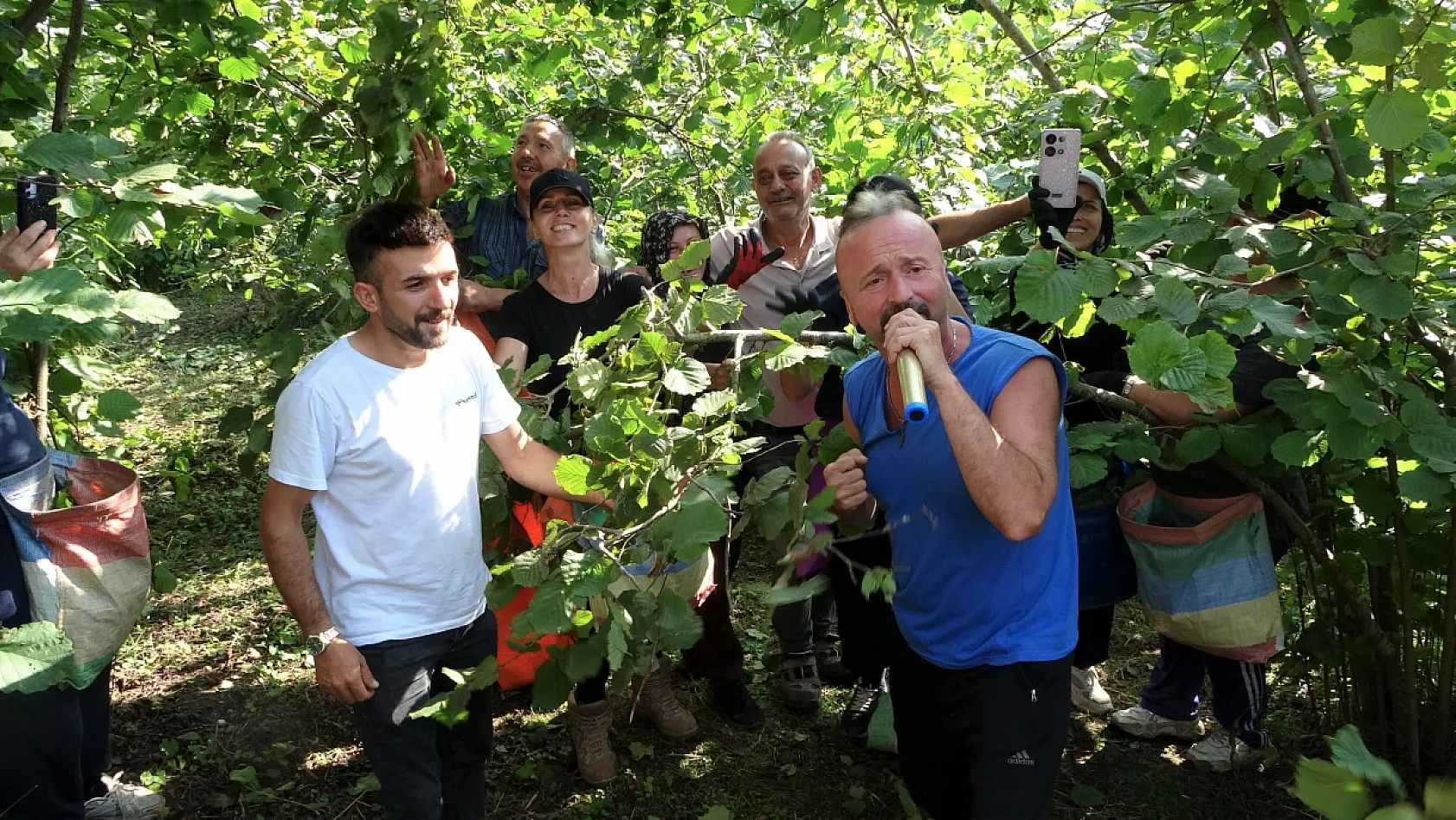 Fındık bahçesinde müzik molası