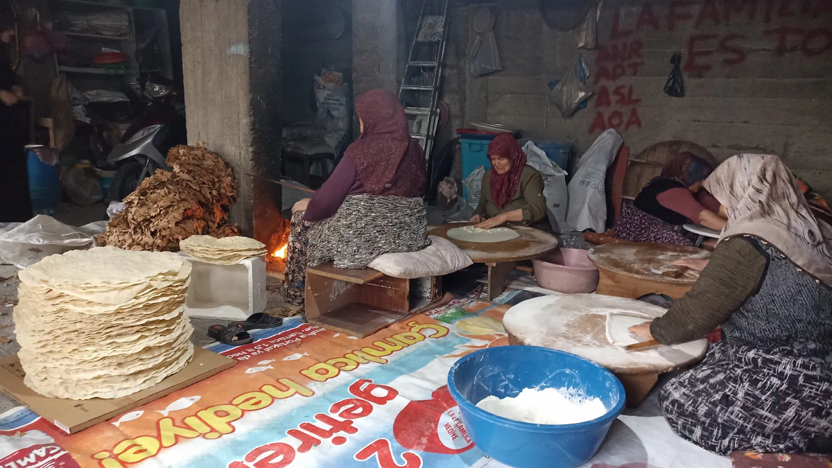 Samsun'da kadınlar imece usulüyle yufka geleneğini yaşatıyor