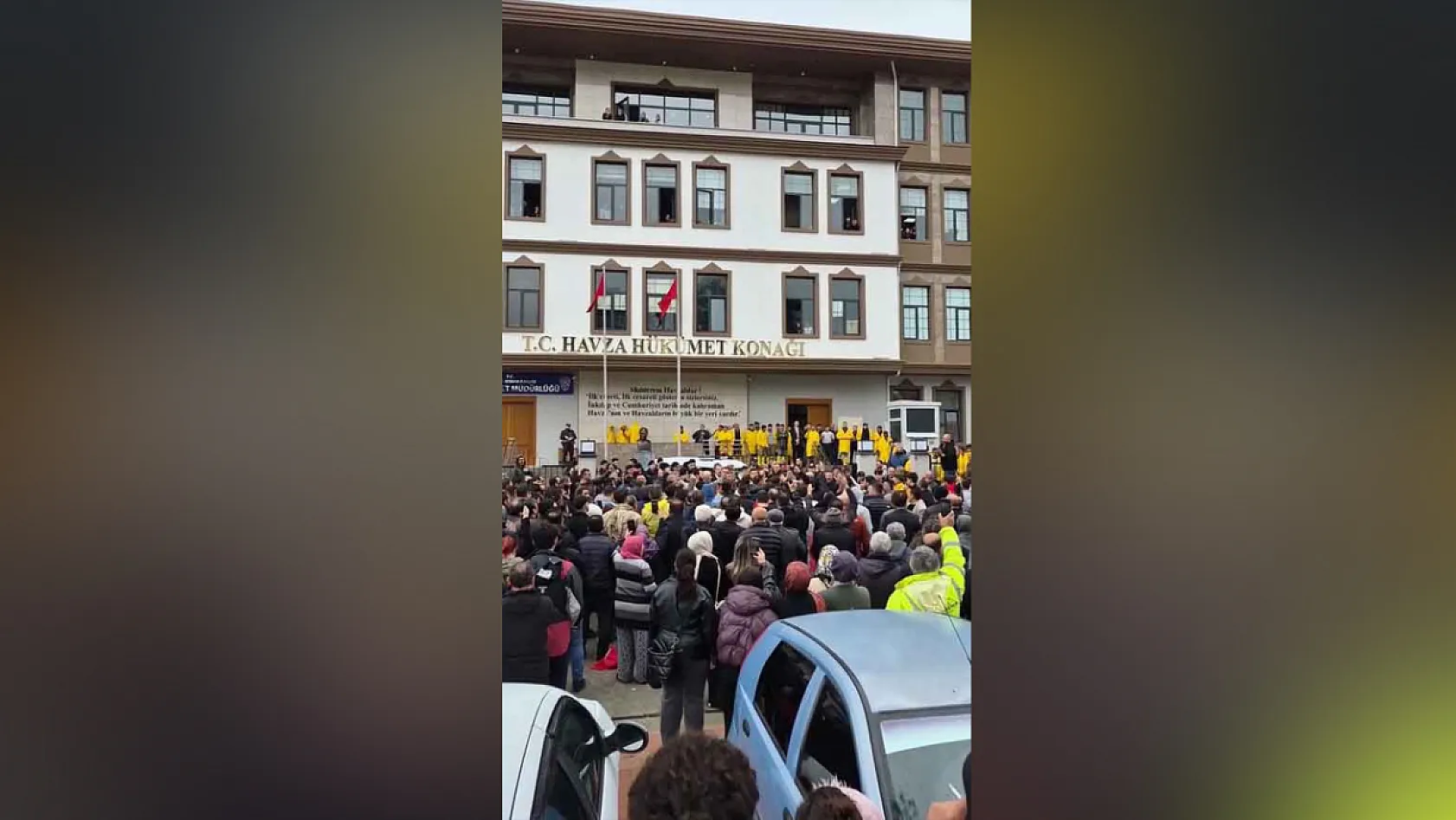 Havza'da vatandaşlar eylem yaptı