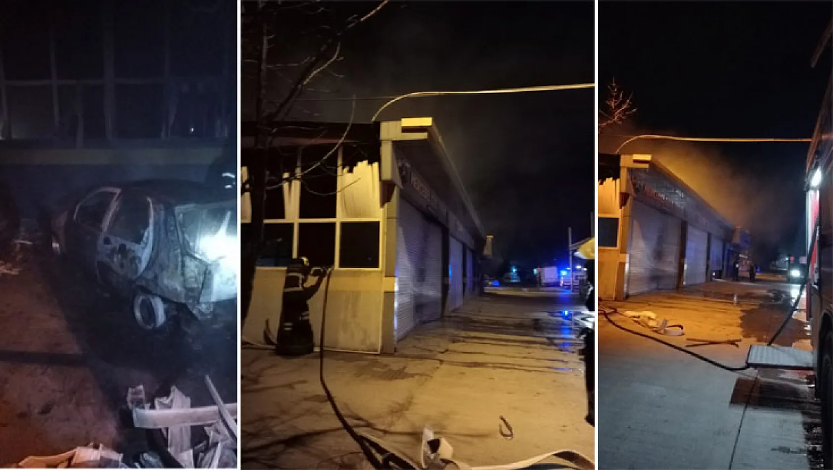 Samsun'da sanayi sitesinde araç yangını meydana geldi