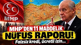 MHP'nin 11 maddelik nüfus raporu hazır