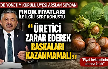 Arslan Soydan, 'Fındıkta fiyat beklenti'nin altında'