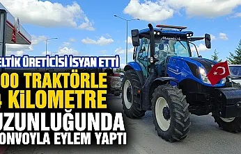 Bafra'da çeltik üreticilerinden 600 traktörlü konvoyla isyan