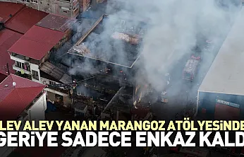 Canik'te korkutan atölye yangını
